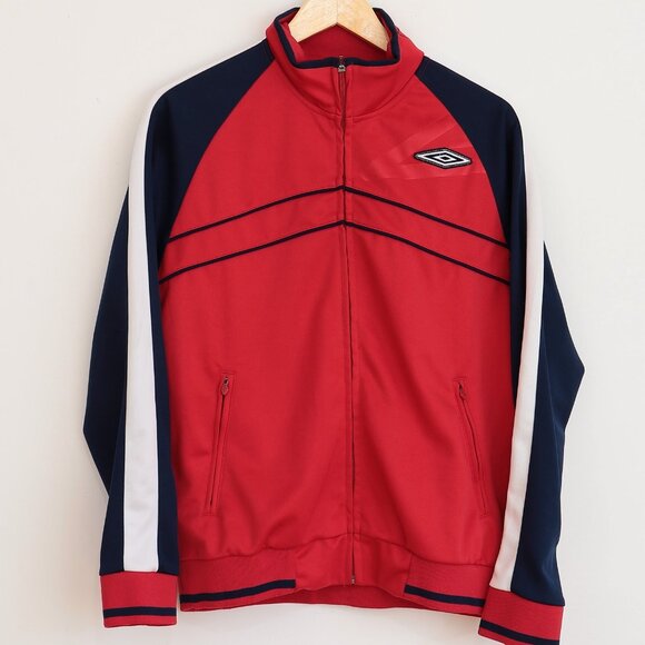 Vintage Y2K Umbro Zip Up Training Jacket Red/Navy Men's Size Small - Picture 1 of 9